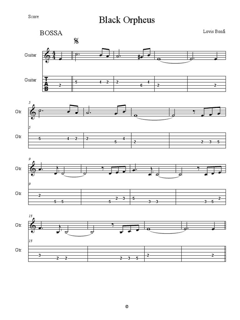 Black Orpheus Tab PDF