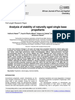 Analysis of Stability of Naturally Aged Single Base Propellants