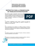 Instructivo para La Presentación de Trabajos de Investigación