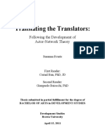EVARTS, 2011. Translating The Translators Following The Development of Actor-Network Theory