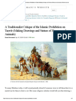 A Traditionalist Critique of The Islamic Prohibition On Taṣwīr (Making Drawings and Statues of Humans and Animals)