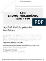 Aço SAE 4140 Propriedades Mecânicas