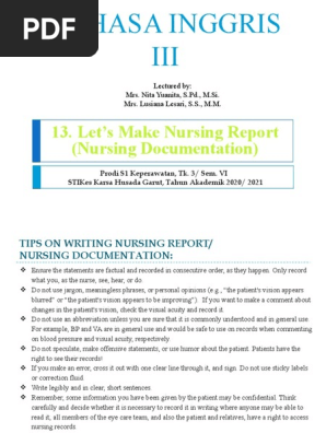 13 Nursing report
