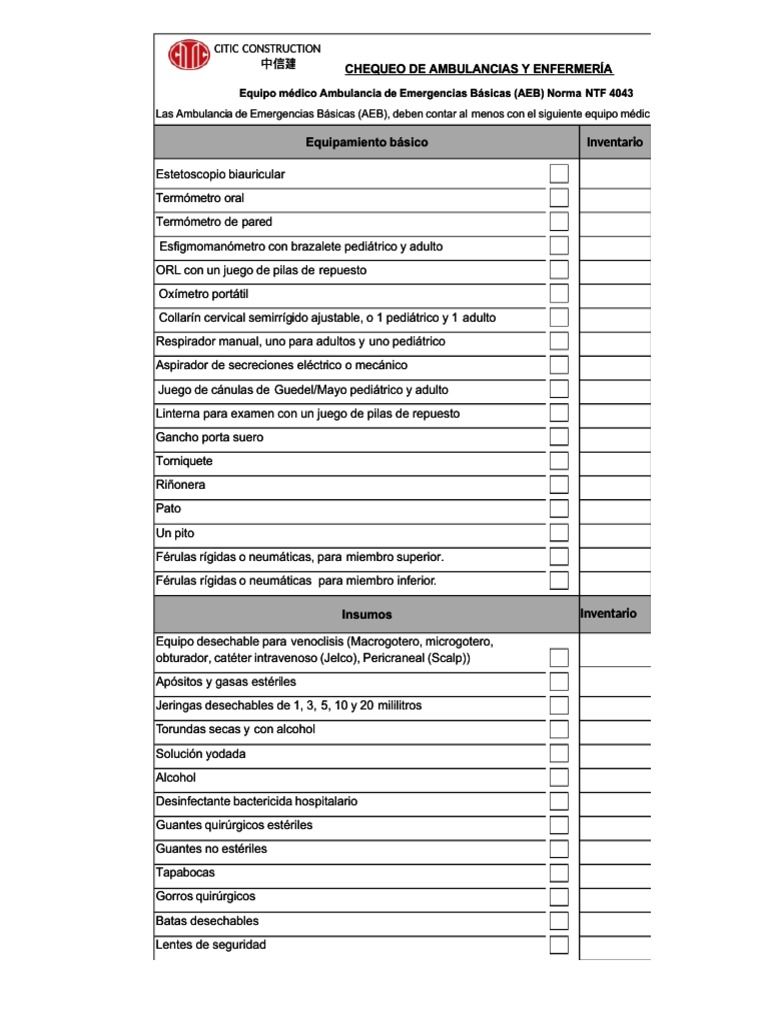 Qdoc - Tips Check List Ambulancia | PDF | Equipo medico | Equipo
