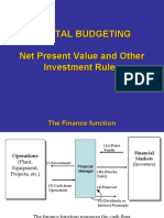 Capital Budgeting Net Present Value and Other Investment Rules