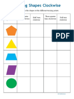 MATHS Y3 Turning Shapes Clockwise and Anticlockwise Activity Sheets