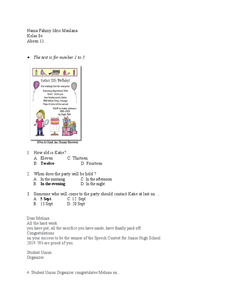 Tugas B. INGGRIS KLS 8 CHAPTER 1 Greeting Card PDF