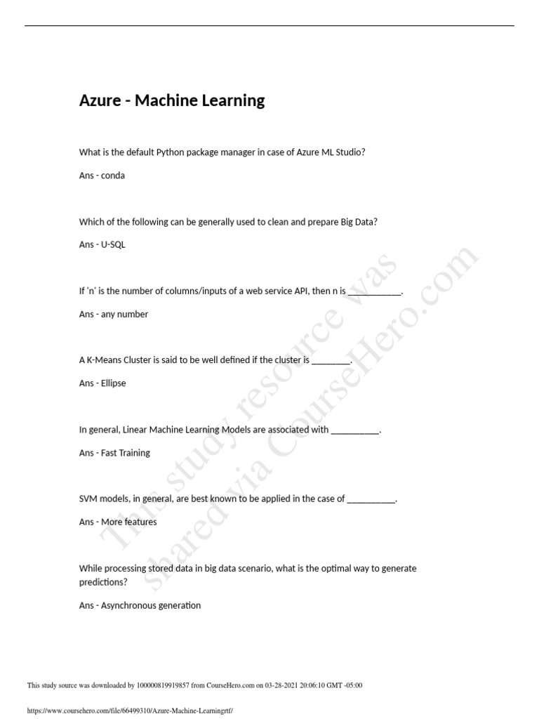 AZURE MACHINE LEARNING TUTORIAL PDF visual data 2