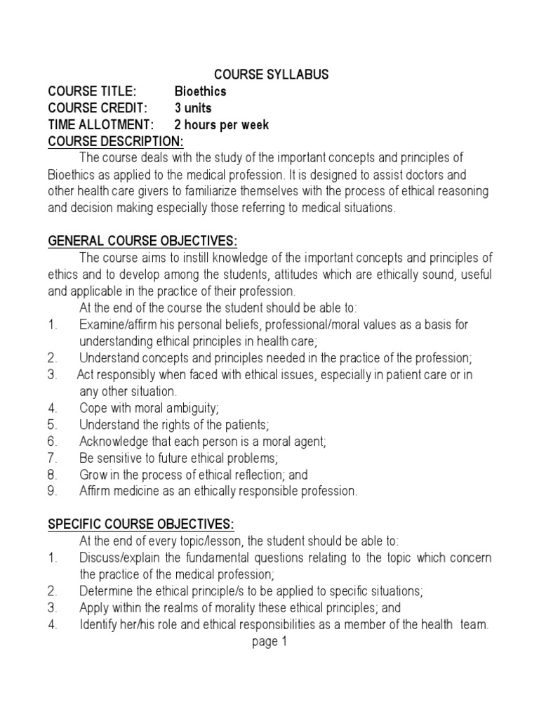 3.02 Medical Ethics - Introduction To Bioethics | PDF | Bioethics ...