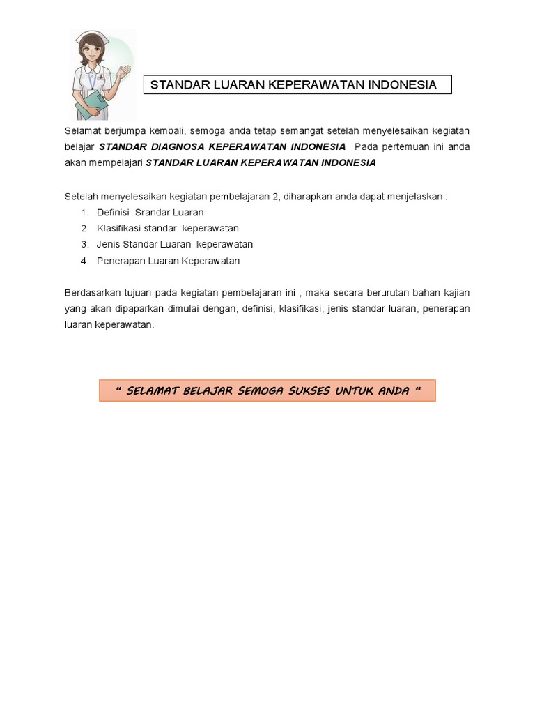 Standar Luaran Keperawatan Indonesia | PDF