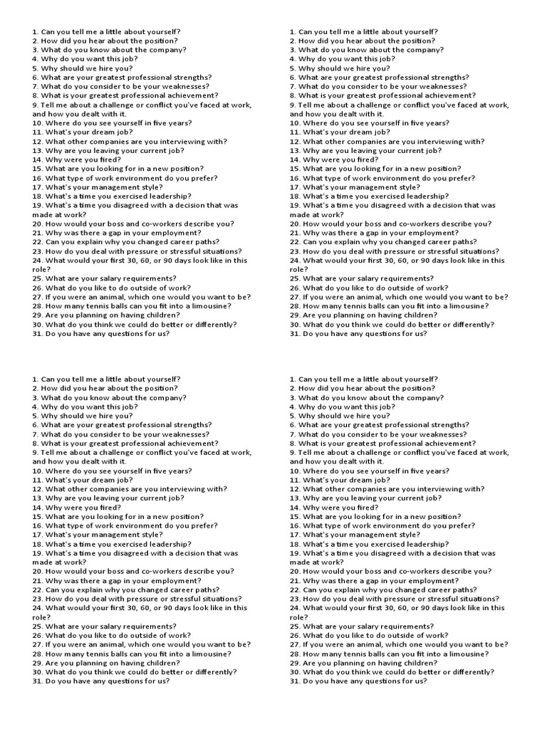 Essential Job Interview Questions | PDF | Science | Science And Technology