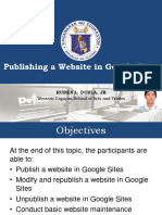Publishing A Website in Google Sites