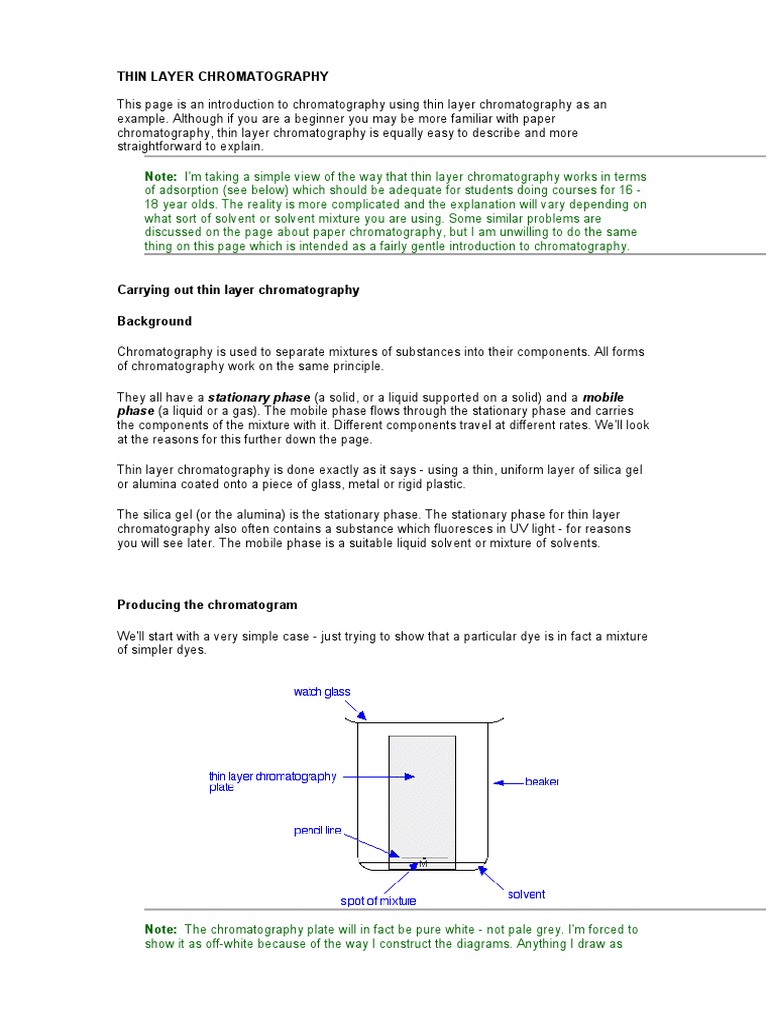 Introduction to Thin Layer Chromatography | PDF | Chromatography ...