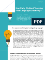 How Early We Start Teaching First Language Effectively?: Logotype