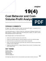 Cost Behavior and Cost-Volume-Profit Analysis: Opening Comments