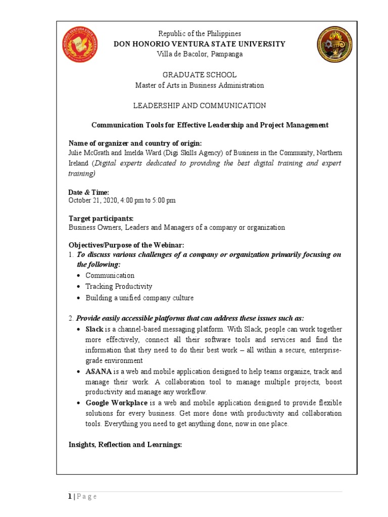May V. Mendoza - Webinar (Activity Template) | PDF | Web Conferencing ...