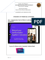 Insights On Webinar Attended: Title: Communication Tools For Effective Leadership and Project