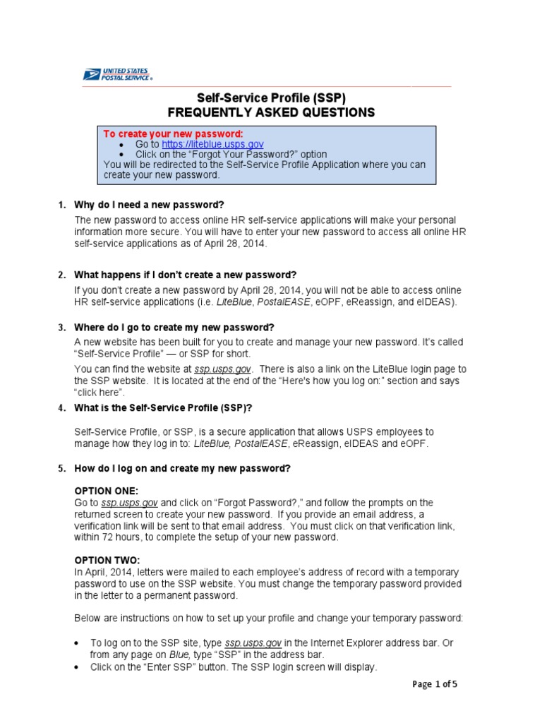 USPS SSP Password Guide | PDF | Interactive Voice Response | Password
