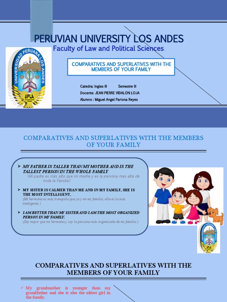 Comparatives and Superlatives With The Members of Your Family | PDF ...