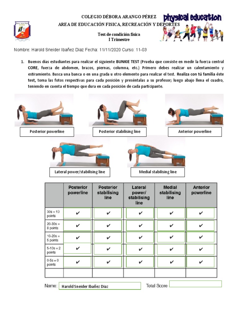Bunkie Test de Condición Física | PDF