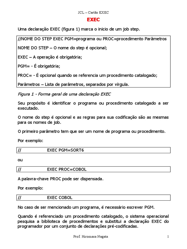 Cobol jcl exec pdf compilador sistema operacional