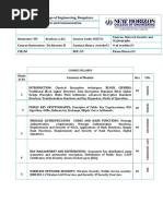 New Horizon College of Engineering, Bengaluru Department:: Course Syllabus