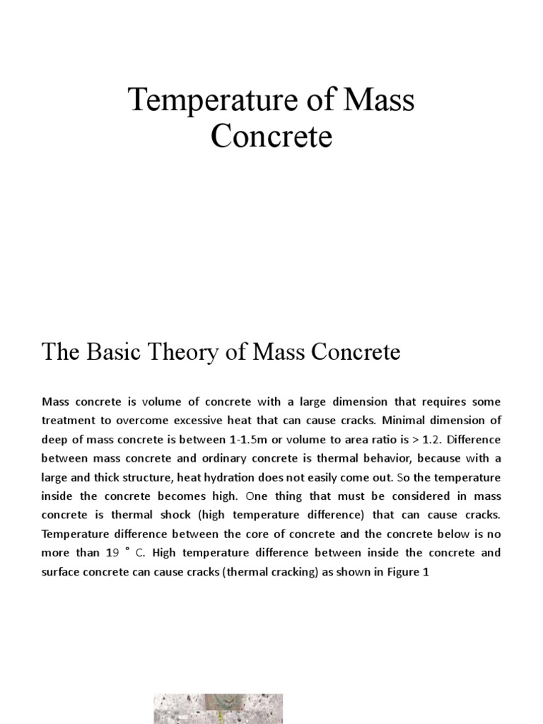 Controlling Temperature Rise and Thermal Cracking in Mass Concrete ...