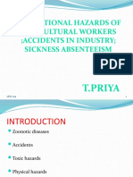 Occupational Hazards of Agricultural Workers Accidents in Industry Sickness Absenteeism
