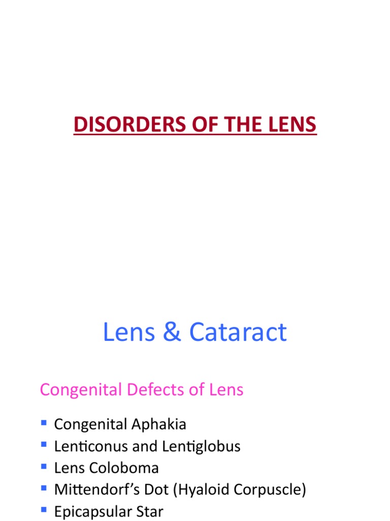 Disorders of The Lens | PDF | Diseases Of The Eye And Adnexa | Light