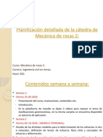 Planificación Detallada de La Cátedra de Mecanica de Rocas 2