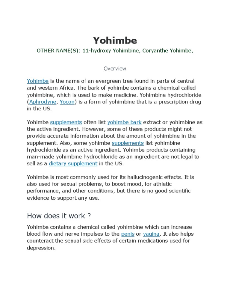 Yohimbe How Does It Work ? PDF