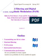 Matched Filtering and Digital Pulse Amplitude Modulation (PAM)