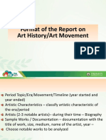 Format of The Report On Art History/Art Movement
