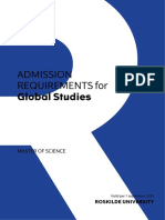 Admission Requirements For Global Studies: Master of Science