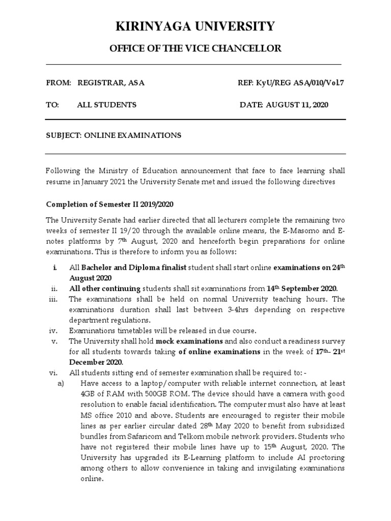 Online Exam Guidelines for Students | PDF | Business | Test/Examination
