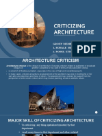 Criticizing Architecture: Group Member 1. Robale Megersa 2. Robel Etisa