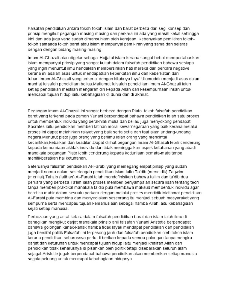 Falsafah Pendidikan Antara Tokoh Pdf