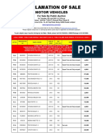 Proclamation of Sale: Motor Vehicles