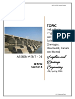 Irrigation and Drainage Engineering: Assignment - 01