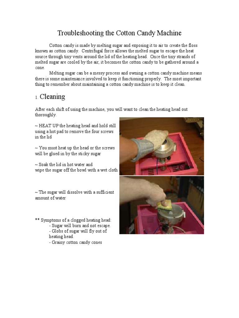 Troubleshooting Guide for Maintaining and Repairing a Cotton Candy