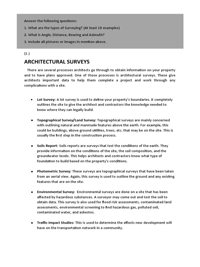 Types of Land Surveys in Philippines | PDF | Surveying | Azimuth
