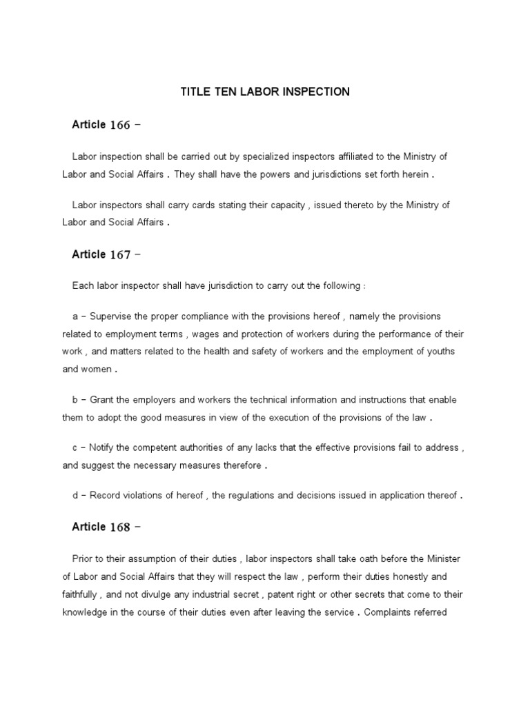 UAE Labor Inspection Regulations | PDF | Employment | Labour Economics