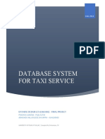Database System For Taxi Service: Databse Design (Cs 6360.002) - Final Project