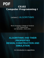 CS102 Computer Programming I: Algorithms