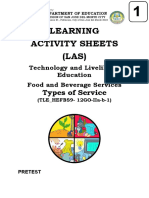 Learning Activity Sheets (LAS) : Types of Service