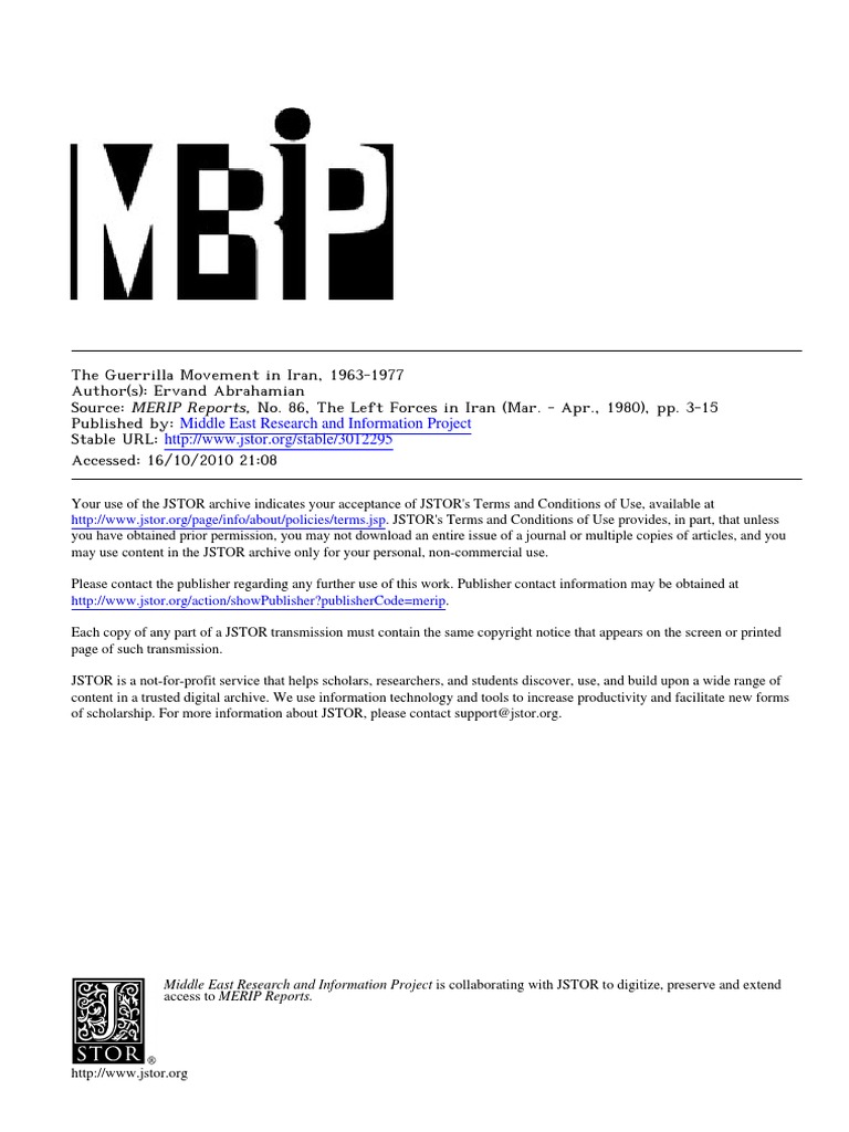 7.1.1. Guerilla Movement (Abrahamian) - 3-15 | PDF | Politics (General