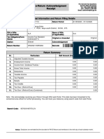 E-Return Acknowledgment Receipt: Personal Information and Return Filing Details