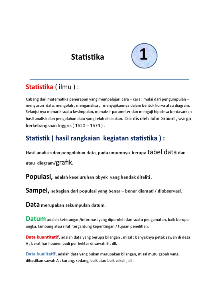 Statistika dan Metode Pengolahan Data | PDF