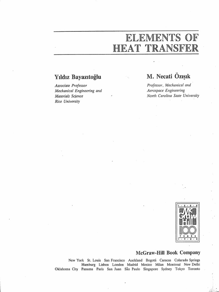 Conduction of Transfer Heat Heat Thermal PDF - | | | Beyazitoğlu Yildiz Elements Transfer Ocred