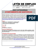 248-21 Boletin de Empleo Publico Varias Categorias Ayuntamiento de Santorcaz 27-07-2021